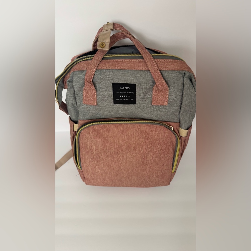 LAND Pink and Gray Baby Bag